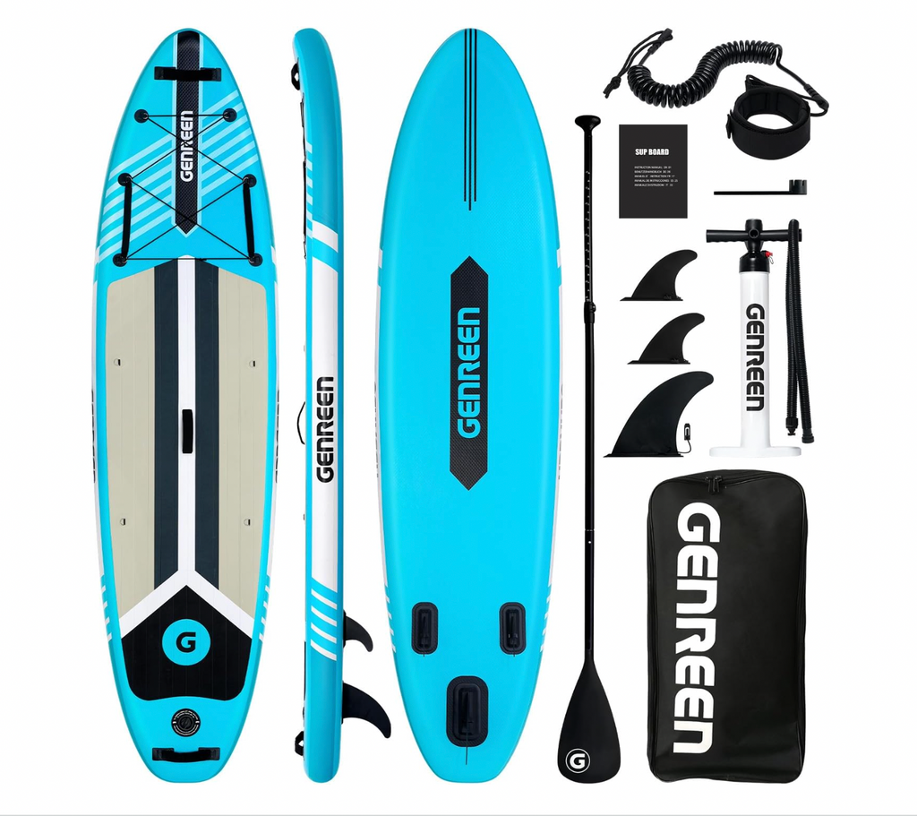 GENREEN felfújható SUP deszka 335×81×15 cm – kék paddle board