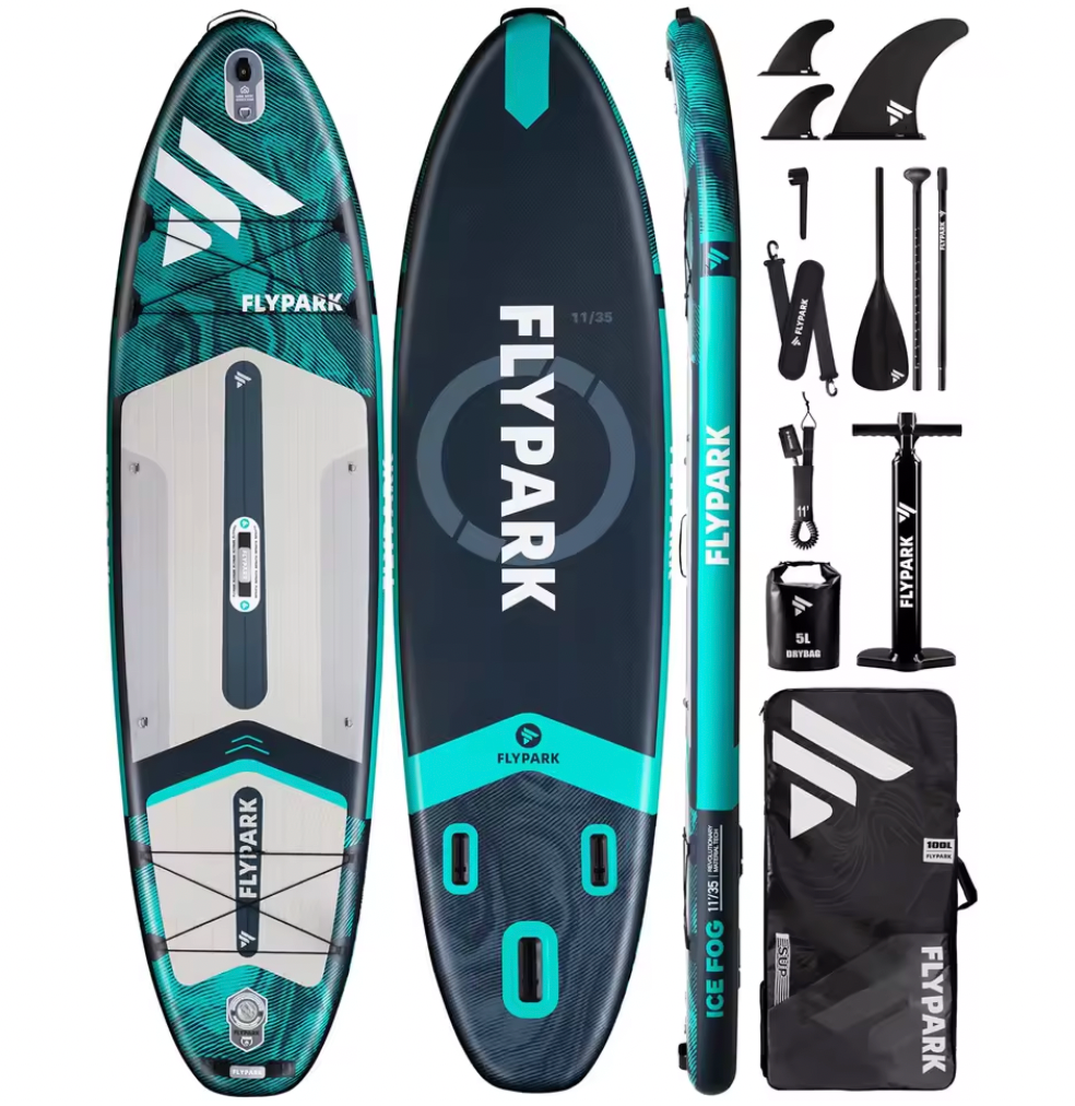 FLYPARK felfújható SUP deszka 335×89×15 cm – zöld