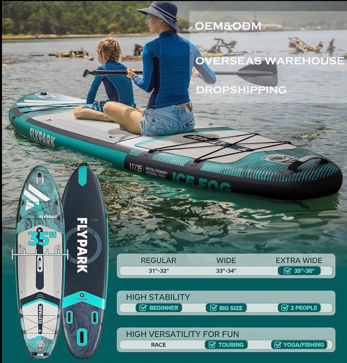 FLYPARK felfújható SUP deszka 335×89×15 cm – zöld