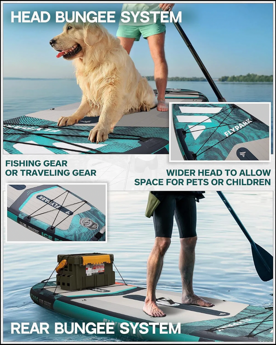 FLYPARK felfújható SUP deszka 335×89×15 cm – zöld