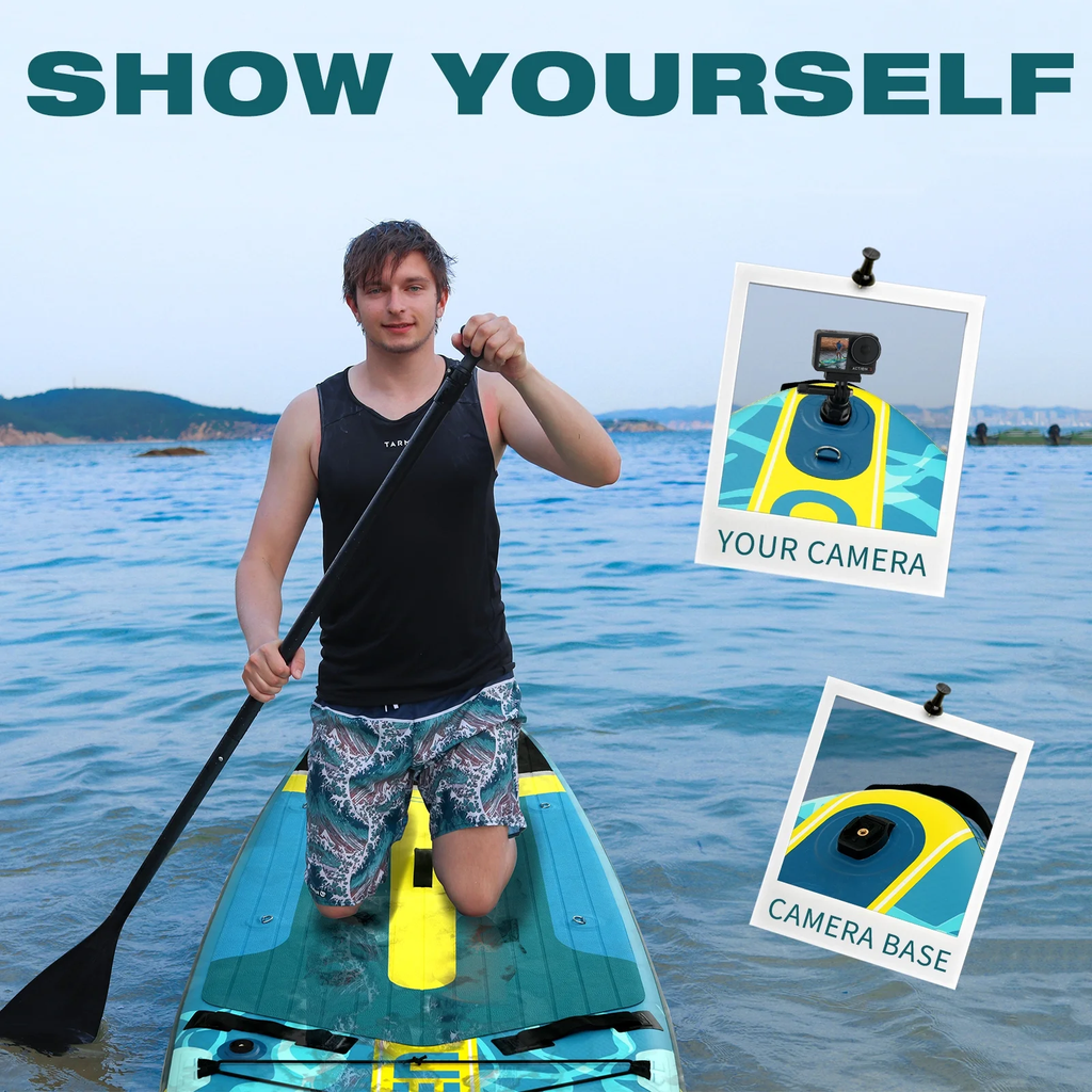 GENREEN felfújható SUP deszka 335×89×15 cm –kék/sárga paddle board